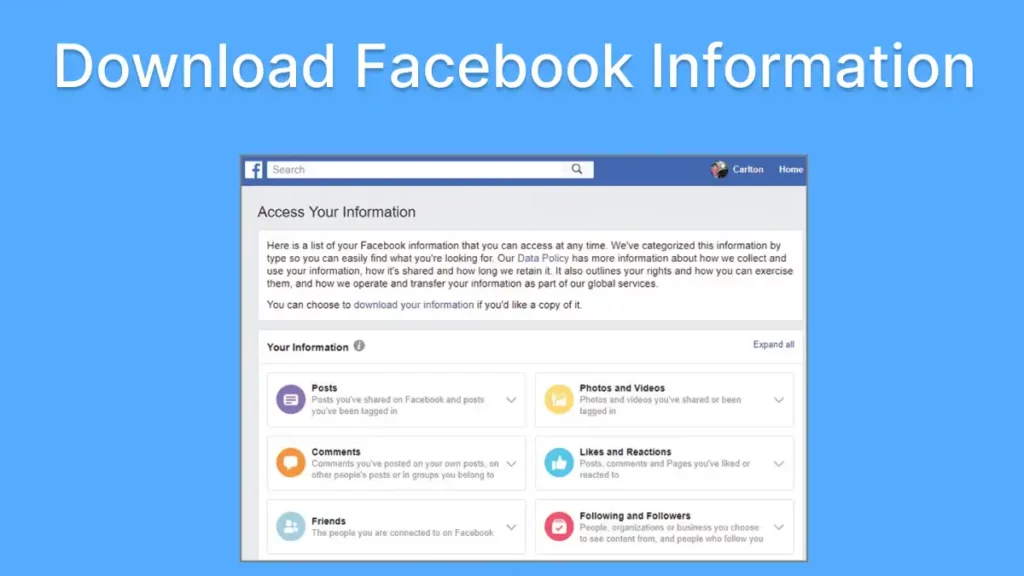Download Facebook Information